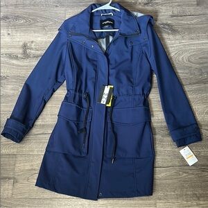 NWT: Marc New York Navy Trench Coat with Adjustable Waist